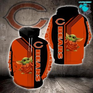 Chicago Bears Baby Yoda NFL Gifts For Fan Limited Design All Over Print 3D Hoodie
