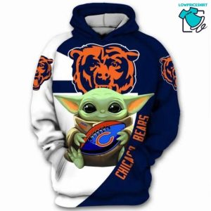 Chicago Bears Baby Yoda NFL Gifts For Fan Limited Design All Over Print 3D Hoodie 25