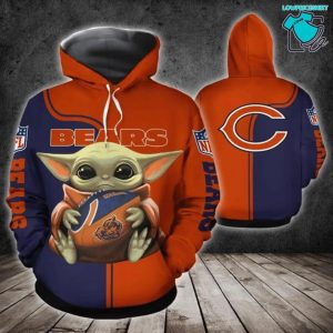 Chicago Bears Baby Yoda NFL Gifts For Fan Limited Design All Over Print 3D Hoodie Vrs 01