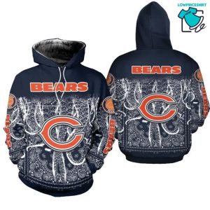 Chicago Bears Bandana Graphic NFL Gifts For Fan Limited Design All Over Print 3D Hoodie