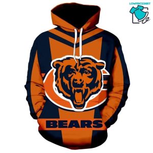 Chicago Bears Big Logo NFL Gifts For Fan Limited Design All Over Print 3D Hoodie 22