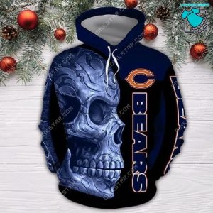 Chicago Bears Blue Skull NFL Gifts For Fan Limited Design All Over Print 3D Hoodie
