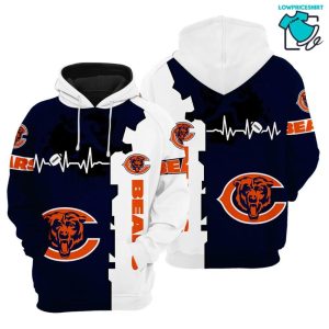 Chicago Bears Ecg Line NFL Gifts For Fan Limited Design All Over Print 3D Hoodie