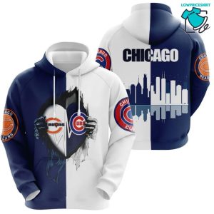 Chicago Bears Heart Of City NFL Gifts 3D Pullover Hoodie For Fan