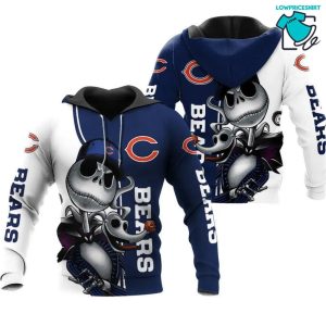 Chicago Bears Jack Skellington And Zero NFL Gifts For Fan Limited Design All Over Print 3D Hoodie