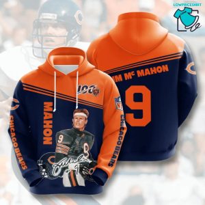 Chicago Bears Jim Mcmahon 9 NFL Gifts Limited Design 3D Hoodie All Over Printed