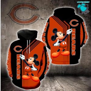 Chicago Bears Mickey Mouse NFL Gifts For Fan Limited Design All Over Print 3D Hoodie