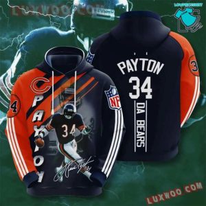 Chicago Bears Payton NFL Gifts Limited Design 3D Hoodie All Over Printed
