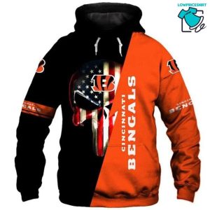 Cincinnati Bengals The Punisher NFL Gifts For Fan Limited Design 3D Hoodie All Over Printed