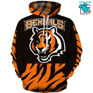 Cincinnati Bengals Tiger Face NFL Gifts 3D Pullover Hoodie For Fan