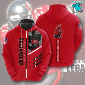 Tampa Bay Buccaneers Football Gifts NFL 3 Lines 3D Hoodie All Over Printed