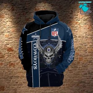 Dallas Cowboys Death Wing Skull NFL Gifts For Fan Limited Design 3D Hoodie All Over Printed V002 1