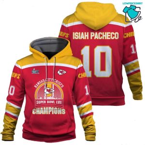 Isiah Pacheco 10 Chiefs Team Kansas City Chiefs Super Bowl Champion 2023 Unisex 3D Hoodie