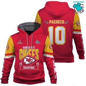 Isiah Pacheco 10 Kansas City Chiefs Super Bowl Champion 2023 Unisex 3D Hoodie