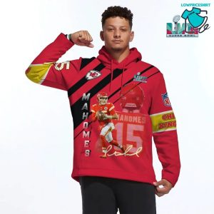 Mahomes 15 Lvii Champions Kansas City Chiefs Super Bowl Champion 2023 Unisex 3D Hoodie