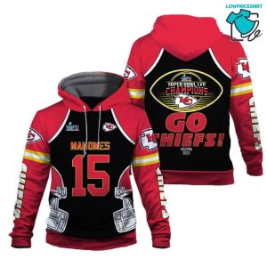 Patrick Mahomes 15 Go Chiefs Kansas City Chiefs Super Bowl Champion 2023 Unisex 3D Hoodie