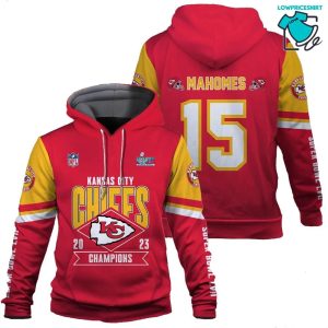 Patrick Mahomes 15 Kansas City Chiefs Super Bowl Champion 2023 Unisex 3D Hoodie