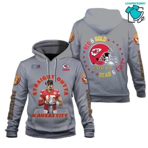 Patrick Mahomes Red And Gold Until I Am Dead And Cold Kansas City Chiefs Super Bowl Champion 2023 Unisex 3D Hoodie