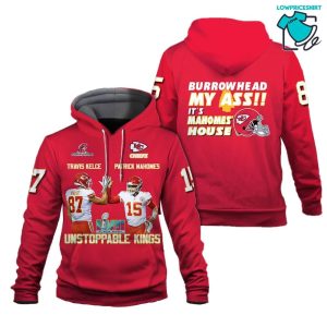Patrick Mahomes Travis Kelce Kings It Is Mahomes’ House Kansas City Chiefs Super Bowl Champion 2023 Unisex 3D Hoodie