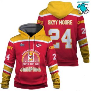 Skyy Moore 24 Chiefs Team Kansas City Chiefs Super Bowl Champion 2023 Unisex 3D Hoodie