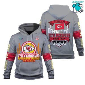 Skyy Moore If This Flag Offends You It Is Because Your Team Bad Kansas City Chiefs Super Bowl Champion 2023 Unisex 3D Hoodie