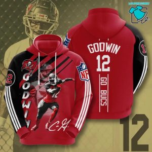 Godwin Go Bucs Signature Tampa Bay Buccaneers, 3D Hoodie NFL Gift Ideas For Football Fans