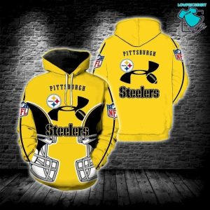 Helmet Under Armour Pittsburgh Steelers, 3D Hoodie NFL Gift Ideas For Football Fans