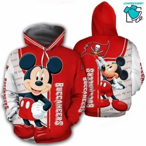 Mickey Mouse Paints Logo Tampa Bay Buccaneers, 3D Hoodie NFL Gift Ideas For Football Fans