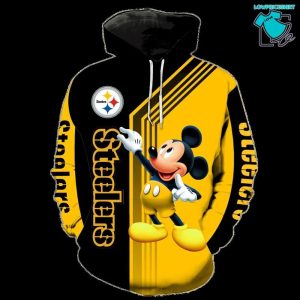 Mickey Mouse Pittsburgh Steelers, 3D Hoodie NFL Gift Ideas For Football Fans