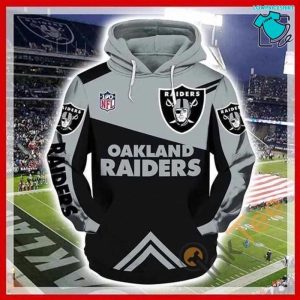 Oakland Raiders Logo Football Full Over Printing, 3D Hoodie NFL Gift Ideas For Football Fans