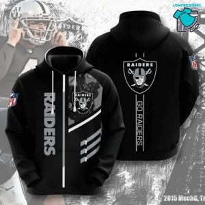 Oakland Raiders Logo Go Raiders, 3D Hoodie NFL Gift Ideas For Football Fans