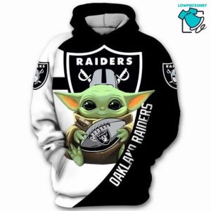 Oakland Raiders Yoda Starwars, 3D Hoodie NFL Gift Ideas For Football Fans