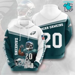Philadelphia Eagles 20 Brian Dawkins Signature, 3D Hoodie NFL Gift Ideas For Football Fans