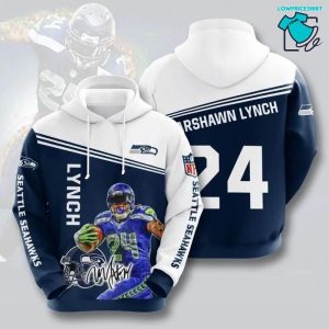 Philadelphia Eagles 24 Marsshawn Lynch Signature, 3D Hoodie NFL Gift Ideas For Football Fans