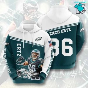 Philadelphia Eagles 86 Zach Ertz, 3D Hoodie NFL Gift Ideas For Football Fans