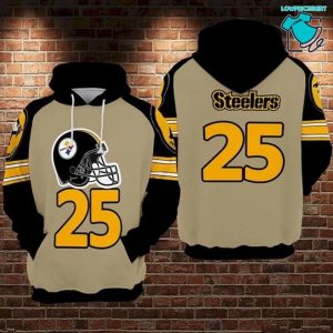 Pittsburgh Steelers 25 Football, 3D Hoodie NFL Gift Ideas For Football Fans