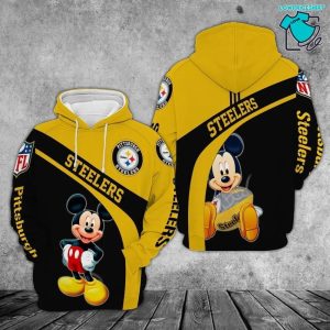 Pittsburgh Steelers And Mickey, 3D Hoodie NFL Gift Ideas For Football Fans