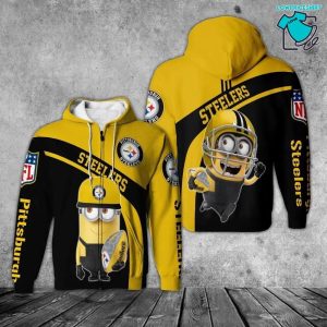 Pittsburgh Steelers And Minions, 3D Hoodie NFL Gift Ideas For Football Fans