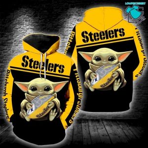 Pittsburgh Steelers Baby Yoda, 3D Hoodie NFL Gift Ideas For Football Fans