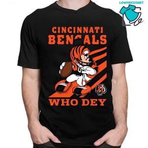 Cincinnati Bengals Slogan Who Dey Mickey Mouse T-Shirt