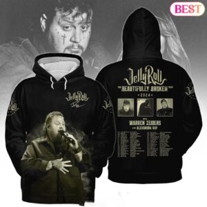 Jelly Roll The Beautifully Broken Tour 2024 With Warren Zeiders And Alexandra Kay 3D Hoodie